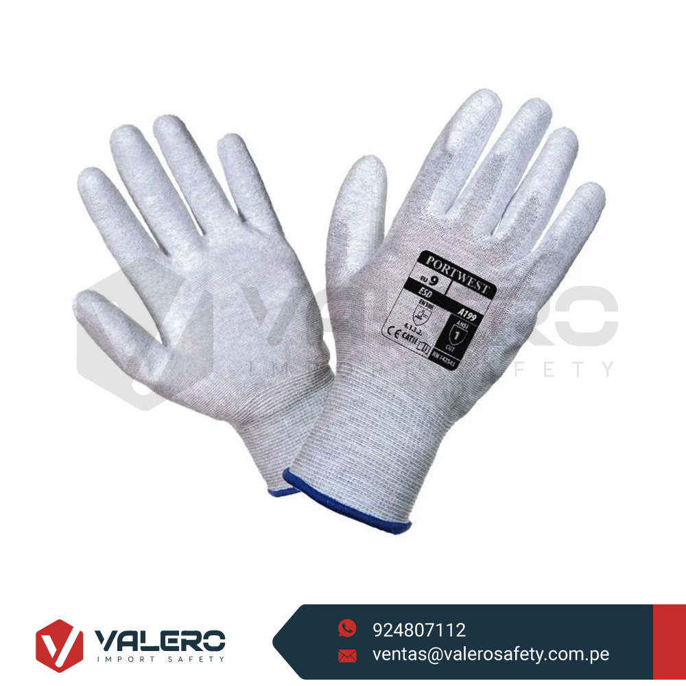 Guante Antiestático Palma PU A199 Portwest - Valero
